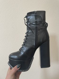 Brand New Womens Black High Heel Boots - 6 Inch Heel And 4 Inch Platform  Size 7.5 For Sale In Chino Hills, Ca - Offerup