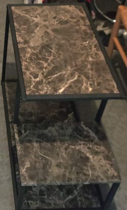 Side table — marble-look top