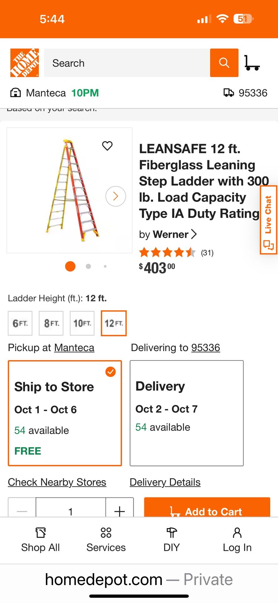 10’ Werner Leansafe Ladder