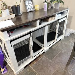 Large Double Dog Crate Kennel Furniture
