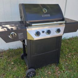Gas Grill Master Forge 3 Burner Gas Grill w Side Burner Propane Stainless Steel