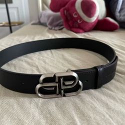 Simple leather belt men's black