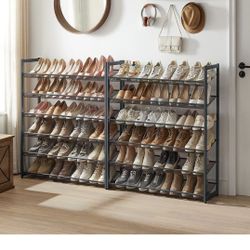 SONGMICS Shoe Rack, 12-Tier Tall Metal Shoe Storage Organizer