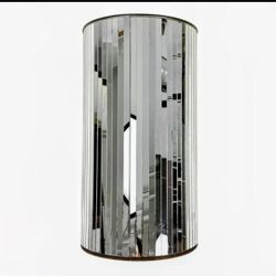 Luxury Mirrored End Table with Art Deco Pearl Accents