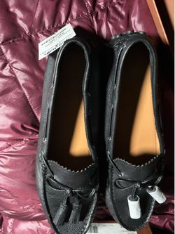 Coach Nadia Pebble Grain Leather Driving Loafers Black Women’s 8.5M NIB