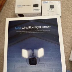 Blink Outdoor 4 Floodlight Camera, And 2 additional cameras, And a module  - All you Need To Cover Your House (4items)- Only $150