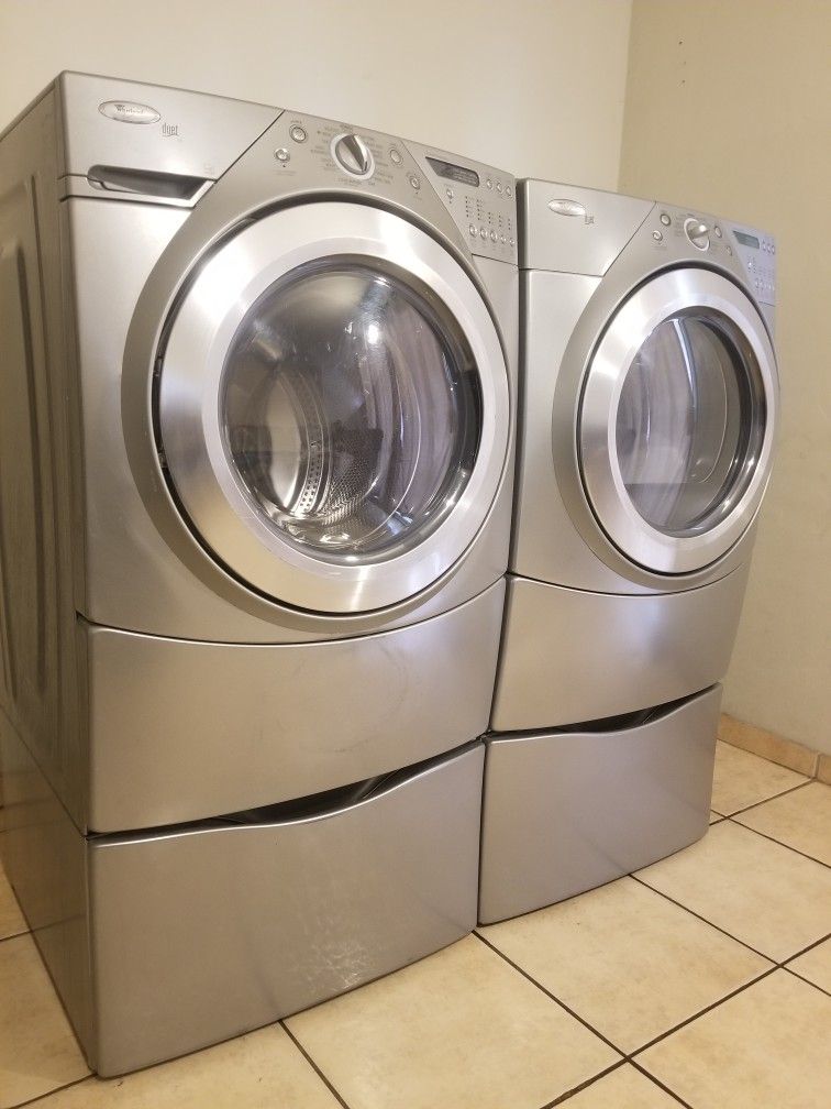 Electric Silver Whirlpool Washer And Dryer Free Delivery And Installation Whit 90 Days Warranty