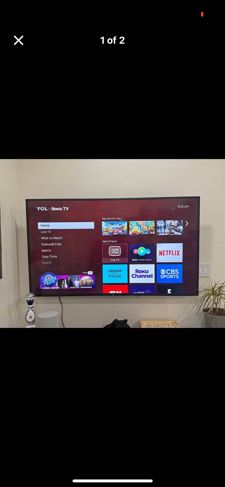 50 Or 65 Inch ROKU SMART TV TVs And Stand
