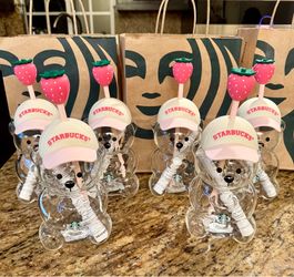 New Glass Starbucks Bearista Bear Cup