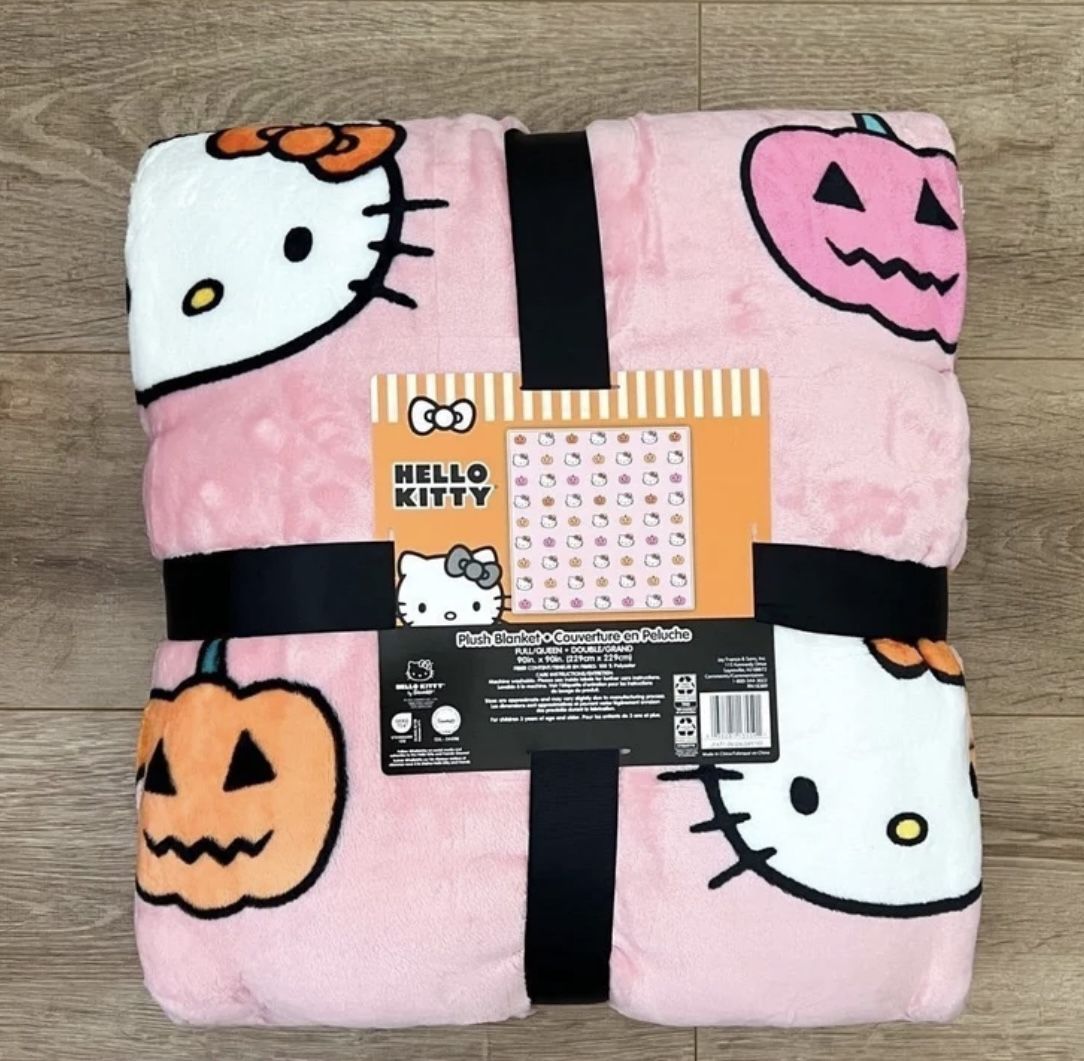 Hello Kitty Halloween Pink Pumpkin Blanket