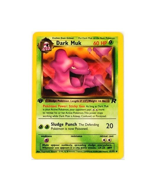 POKEMON "1ST EDITION" DARK MUK 41/82 TEAM ROCKET 1ST EDITION, 2000