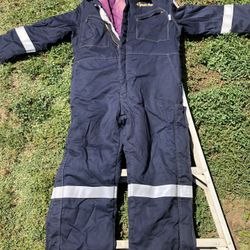 Summit Work Apparel Coverall Insulated Size Large Very Heavy Coverall Used Have Tears Inside Around The Zipper But Still Overall Good Condition 