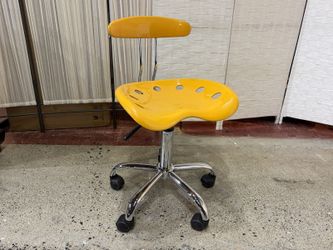 FLASH FURNITURE Vibrant Yellow & Chrome Task Chair w/ Tractor Seat