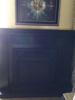 Vintage Mahogany Wood Electric Fireplace
