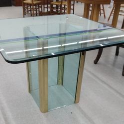 Pace Collection by Leon Rosen Vinatge Brass and Glass Mid- Century Dining Table