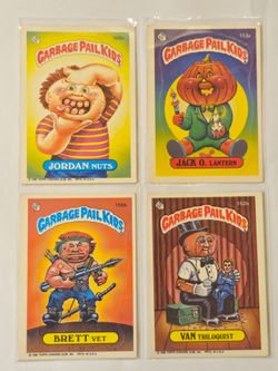 (4) VINTAGE 1986 TOPPS . GARBAGE PAIL KIDS CARD LOT .