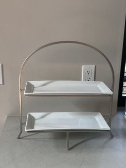 Cambridge 2-Tier Server With Removable Trays 14.25"x7"