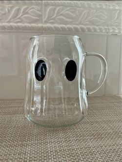 Ghost Face Clear Glass Mug