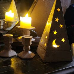 Vintage Partylite Bundle Candle Holders with Galaxy Pyramid