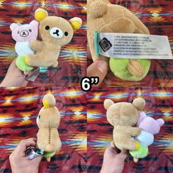 6” San-X Rilakkuma on Botchan Dango Brown Licensed Plush Stuffed Toy