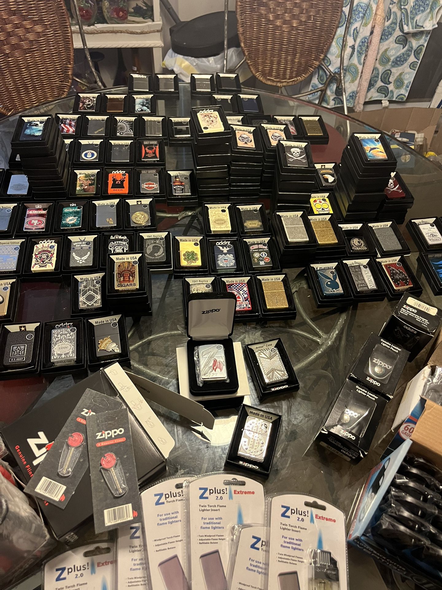 125 Collectable Zippo Lighters *PRICE IS FOR LIGHTERS ONLY*