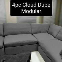 Cloud Dupe Modular Sectional Couch Sofa Grey