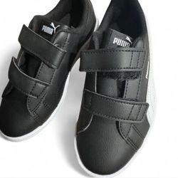 New Puma Kids Shoes Black & White – Size 12C Velcro Strap Sneakers