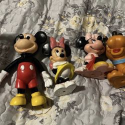 Vintage! Mickey Mouse & Friends rubber toys lot
