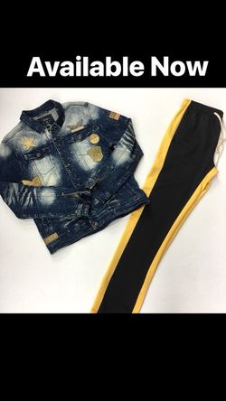 Mens Denim With Joggers Set