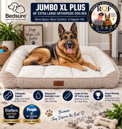 Bedsure Jumbo XL Plus 48” Orthopedic Dog Bed – Waterproof Washable Cover