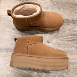 Ugg Mini Ultra Chestnut Wedge Boots Size 6 Women’s. Like New! Worn Once!