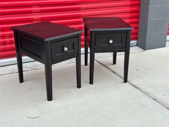 Black End Tables / Black Nightstands (2)