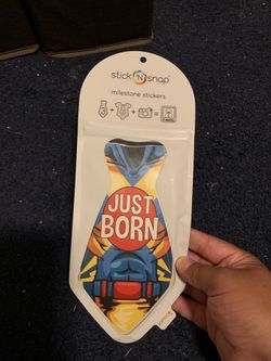 Baby first year month stickers superhero ties