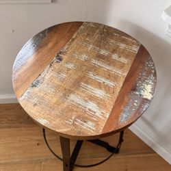 3 Wood and Steel Stools