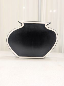 Black and White Geometric Ceramic Vase