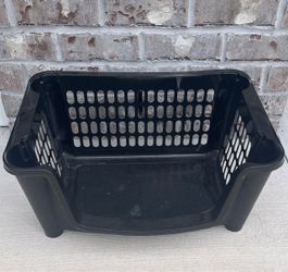 Black Plastic Storage Bin (19.5x10)