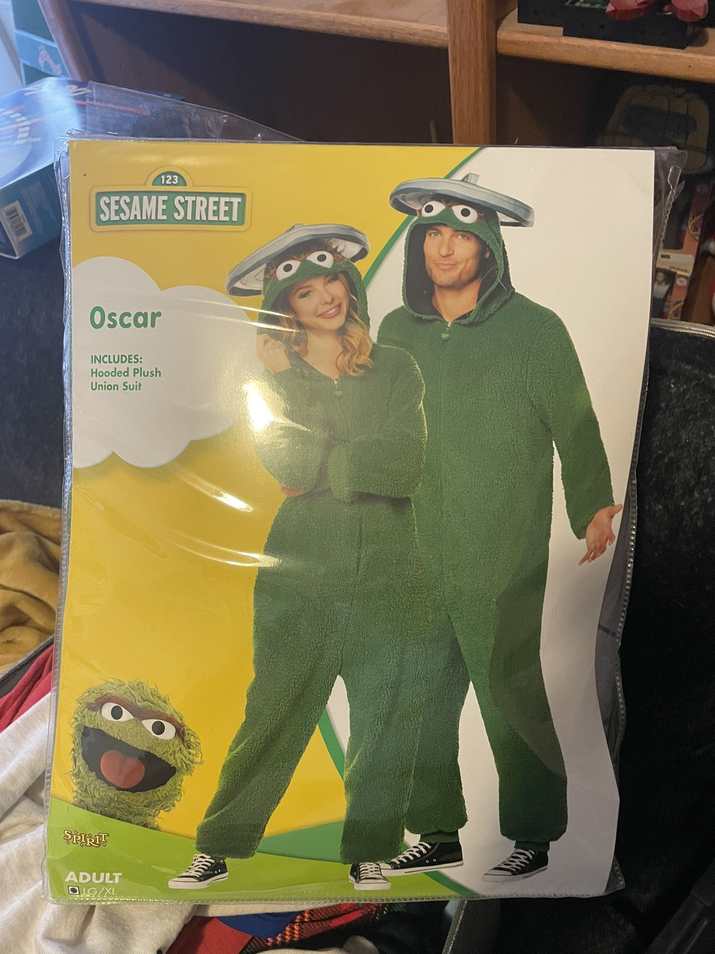 Spirits Halloween Oscar The Grouch Adult Large Costume! Sesame Street!