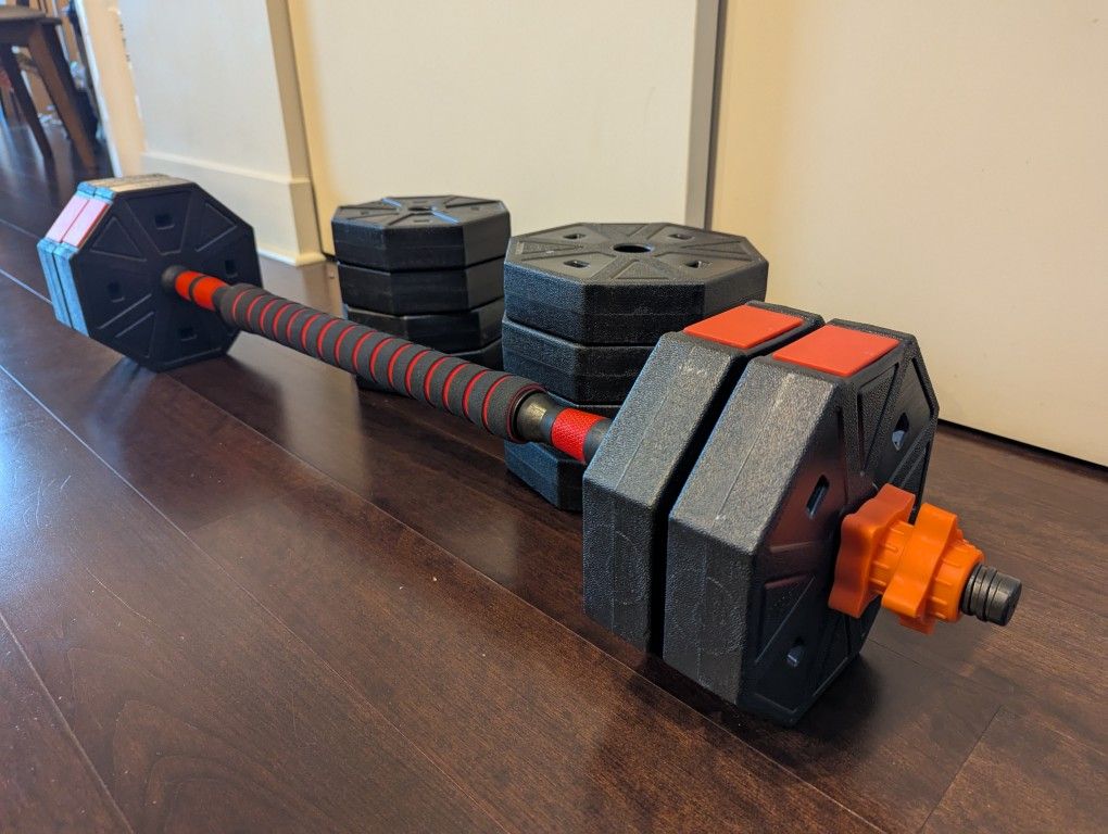 Adjustable Dumbbell/Barbell Set – 24.5 kg Plates