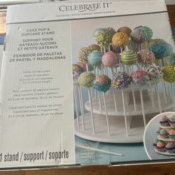 Cake pop and cupcake stand. Holds 42 cake pops and 21 cupcakes 12" x 7.5"