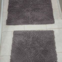Two Gray Grey Shag Bathroom Carpet