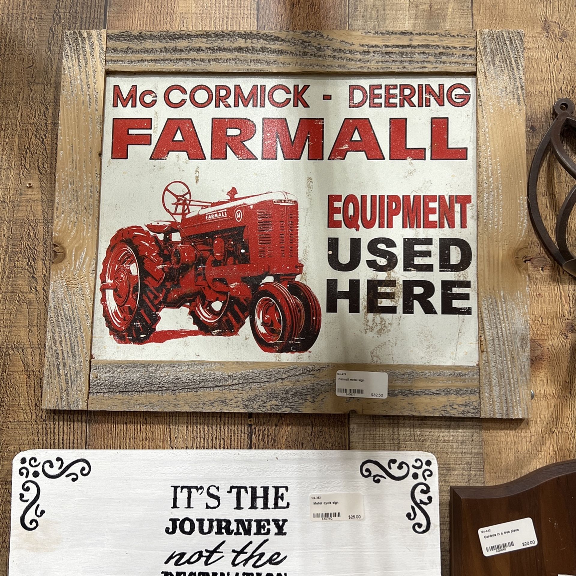 Farmall tractor sign with Barnwood frame