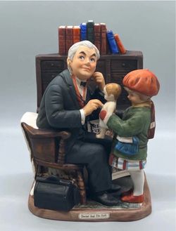 1973 Vintage Norman Rockwell "Doctor and the Doll" Porcelain Figurine by Dave Grossman Designs
