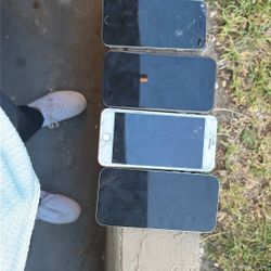  4 iPhones All Broken But Just Screens, Colors