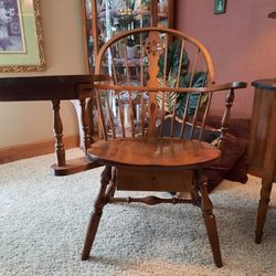 Windsor Writing Desk, Chair With 2 Drawers.