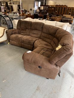 Brown recliner sectional couch (in store)