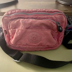 Kipling Convertible Crossbody Belt Bag Fanny Waist Pack Pink Nylon