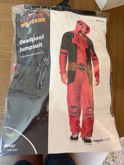 Deadpool & Wolverine Hooded Jumpsuit Costume Adult SM/MD