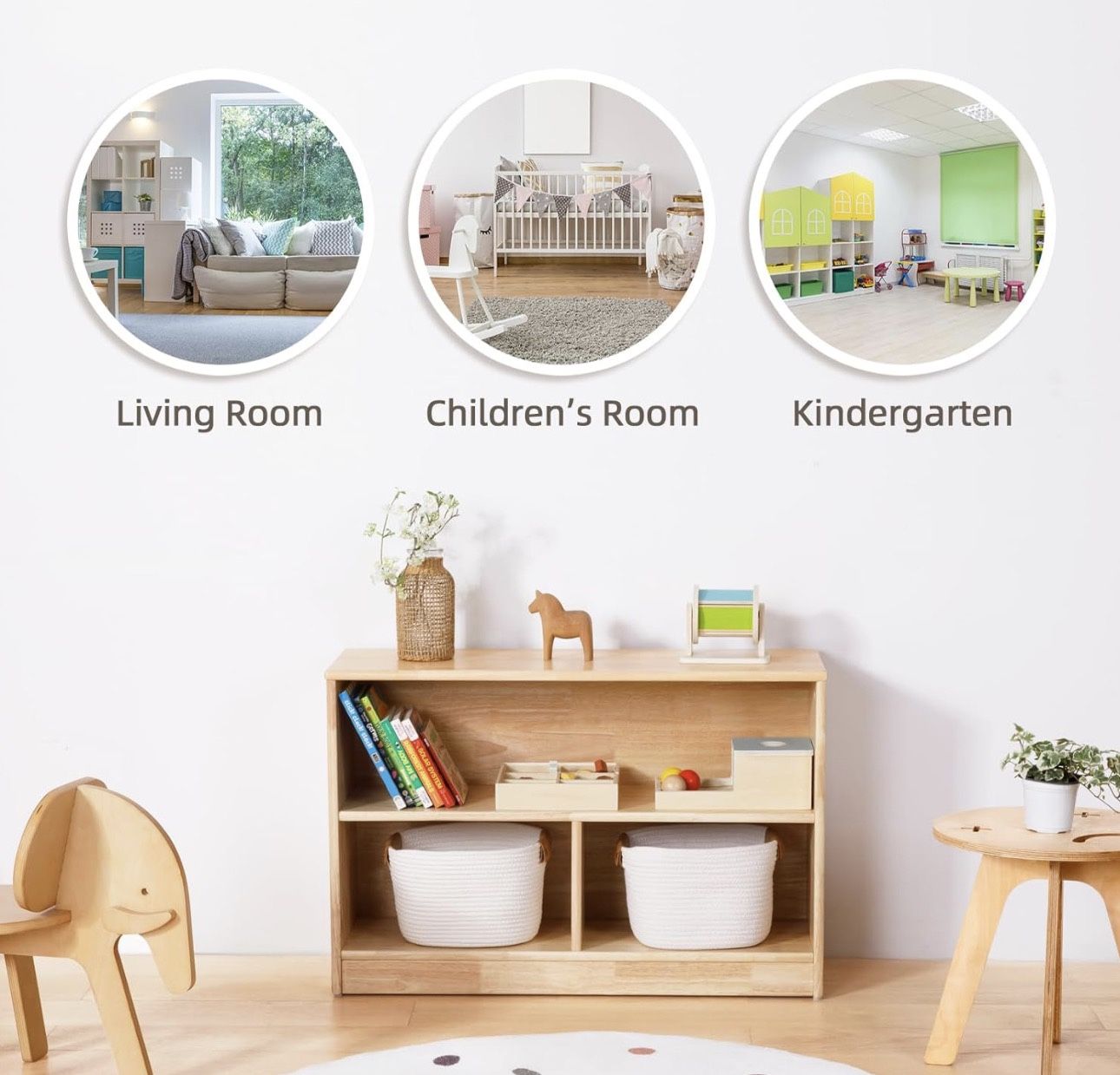 Rubber Wood Montessori shelf