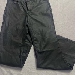 Leather flared pants