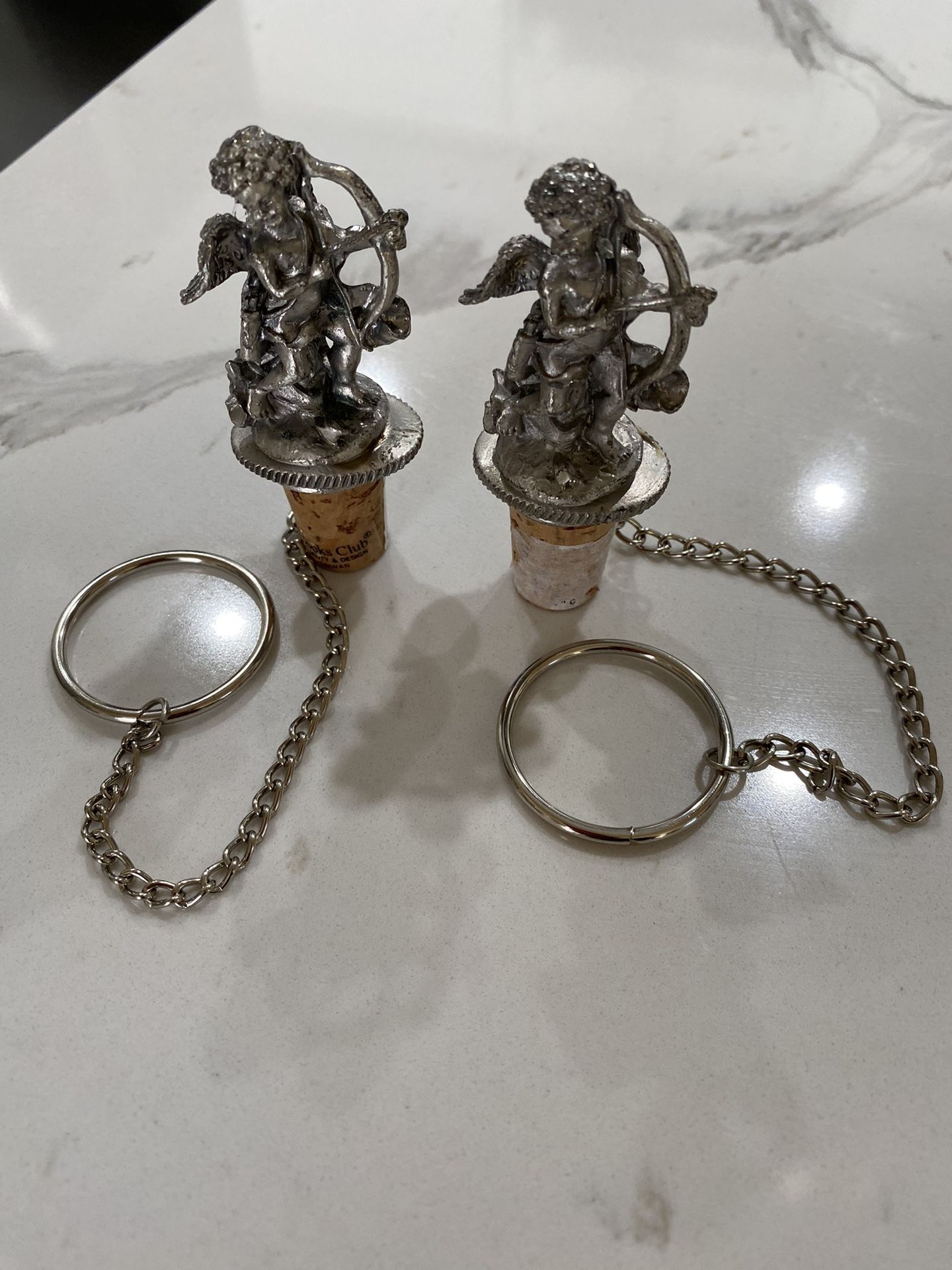 2- Pewter Wine Bottle Coke Stopper (SW Area)
